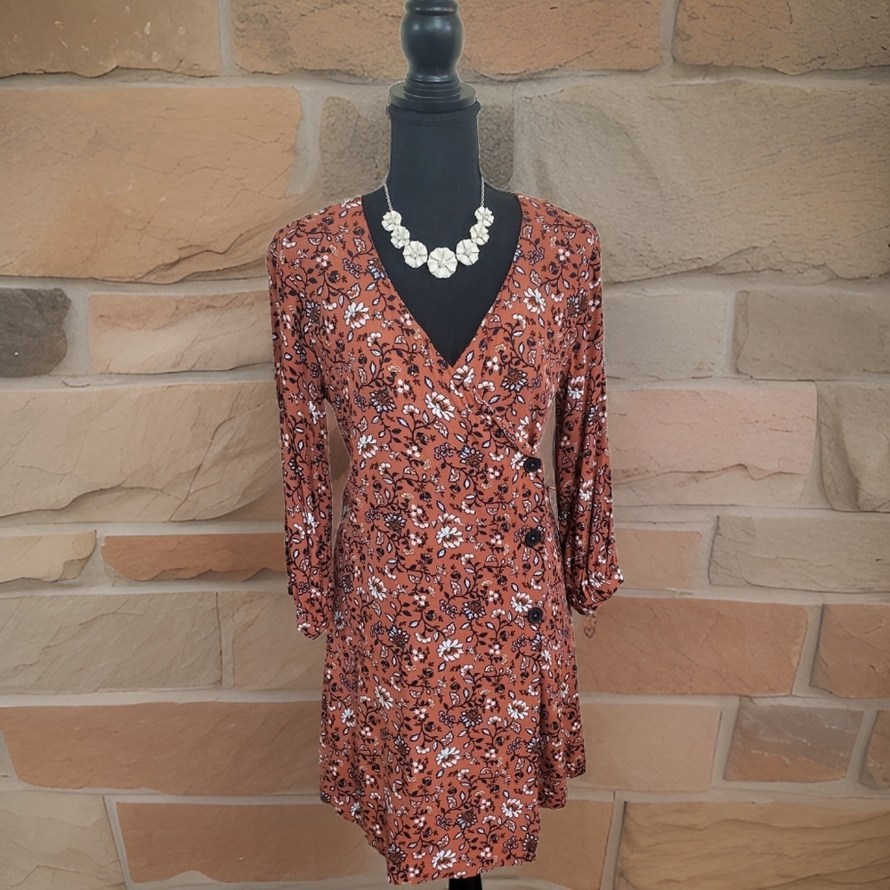 #126 Frank and Oak Ladies Flower Print Dress Size Medium - Picture 11 of 11